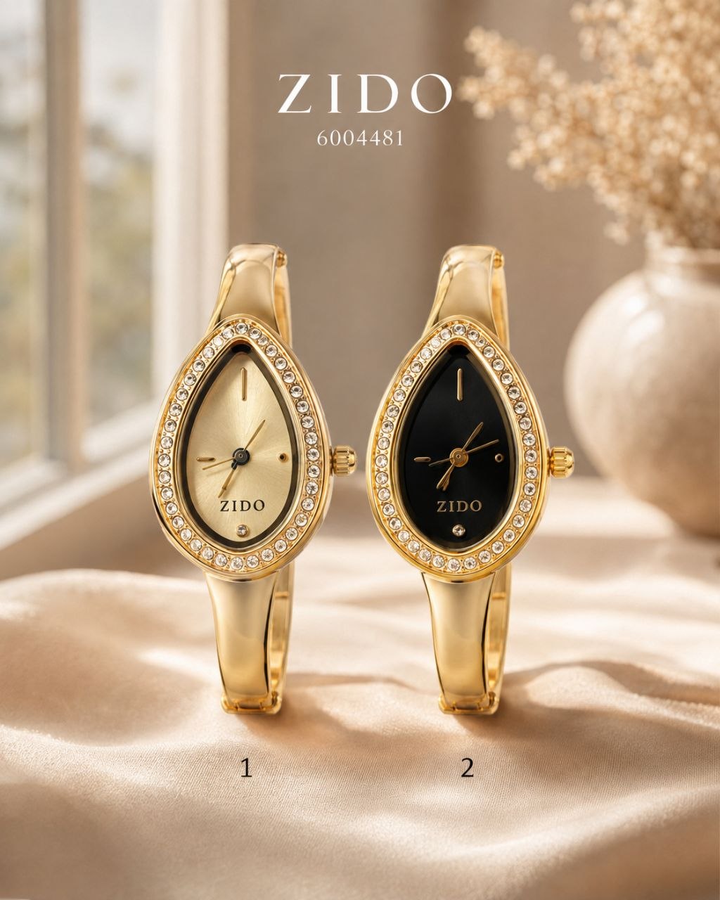 ساعت النگویی zido آبکاری طلا موتور ژاپنی ضداب